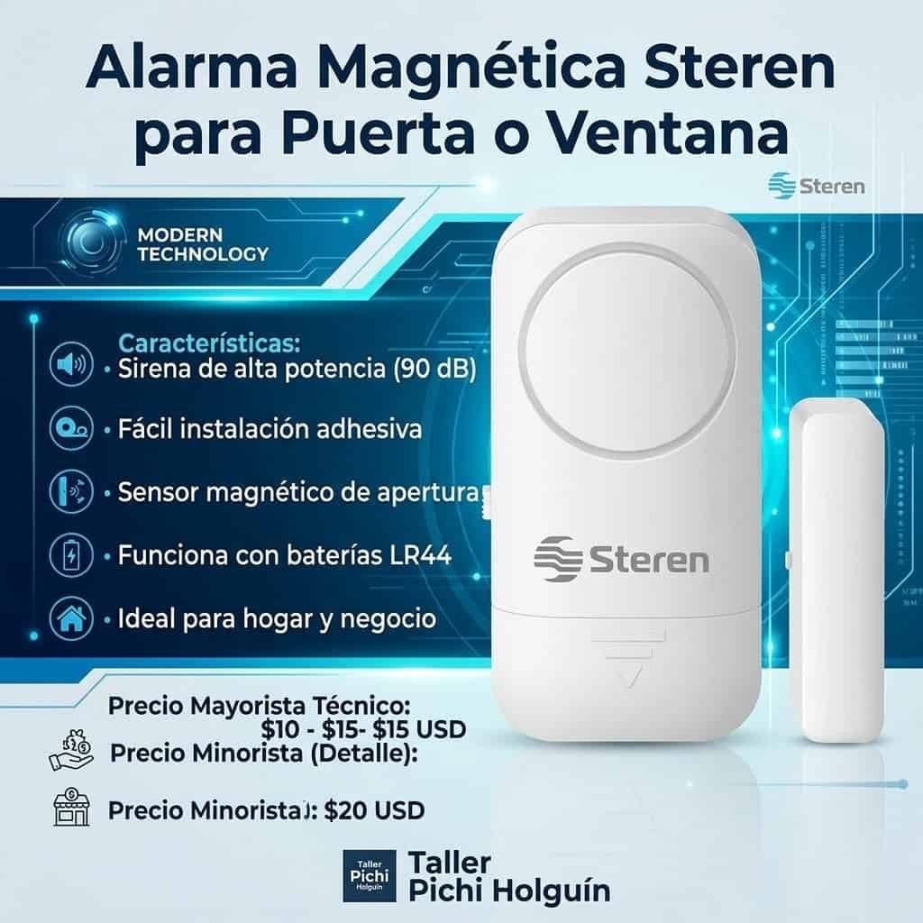 Alarma magnética Steren para puerta o ventana