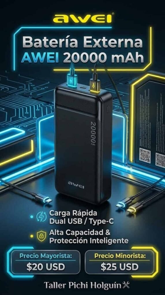 Batería externa Awei 20000 mAh