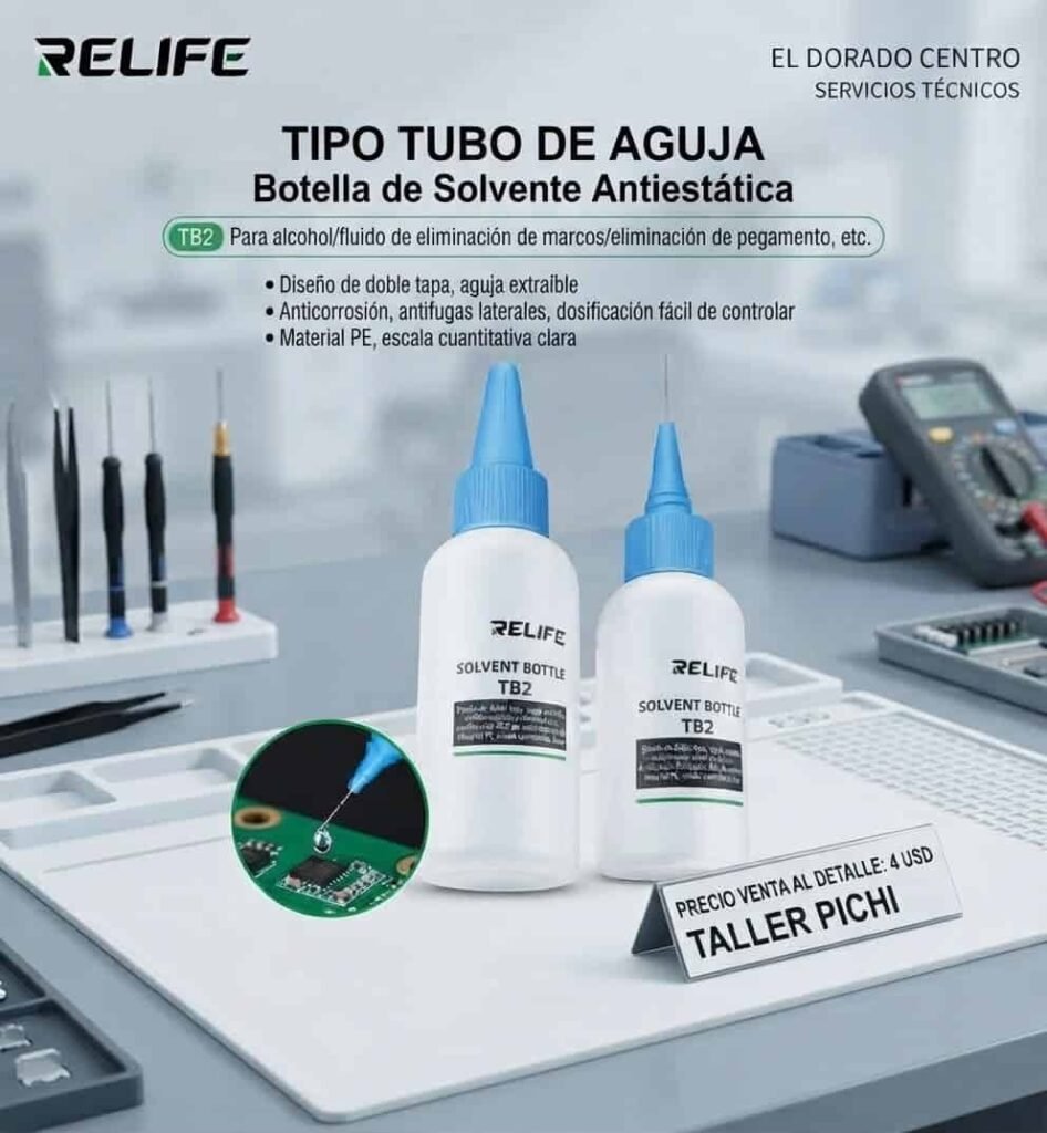 Botella de solvente antiestática Relife TB2 (aguja)