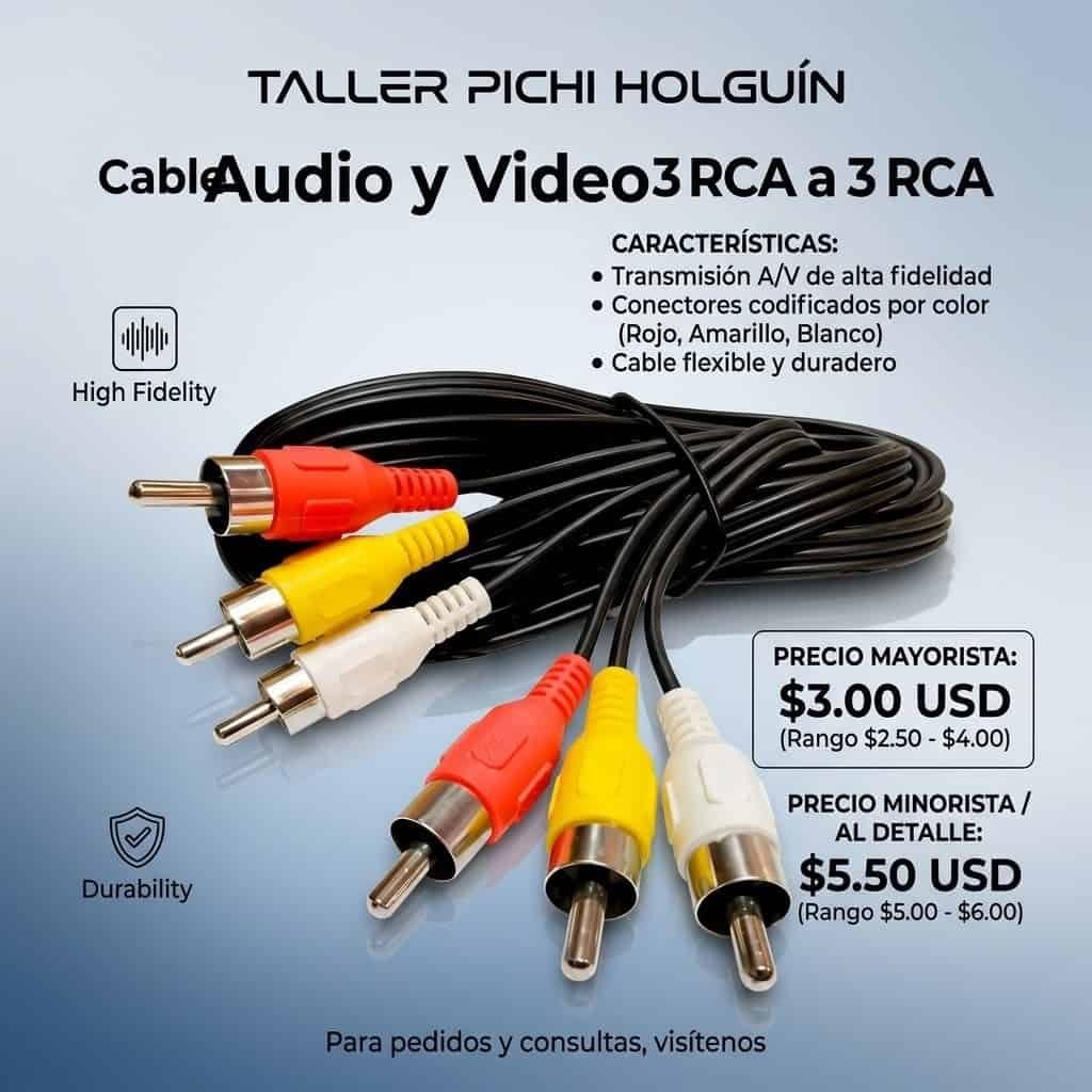 Cable de audio y video 3 RCA a 3 RCA