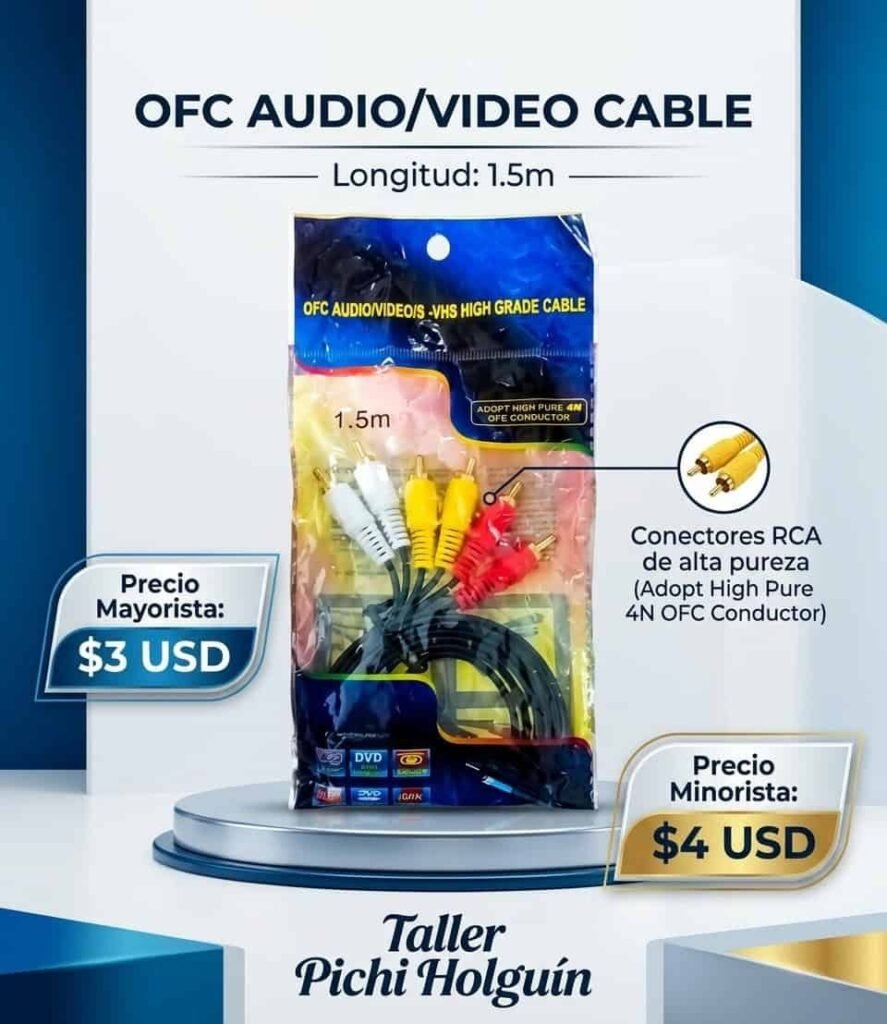 Cable de audio y video OFC RCA 1.5 m