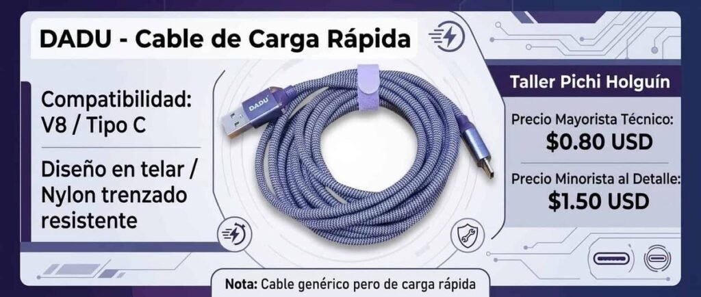 Cable de carga rápida trenzado V8 / Tipo C
