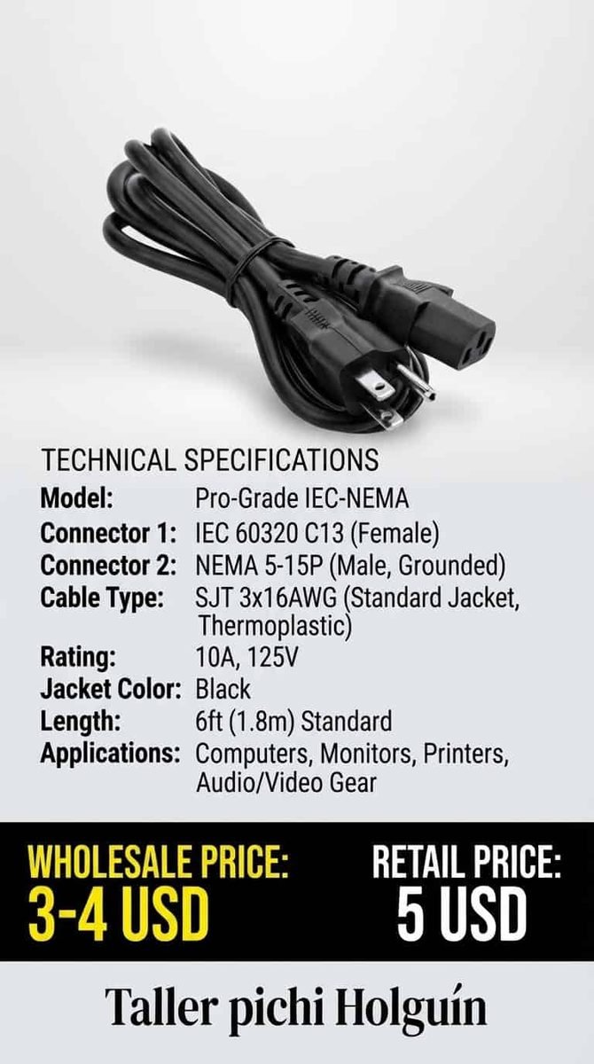 Cable de corriente para PC IEC C13