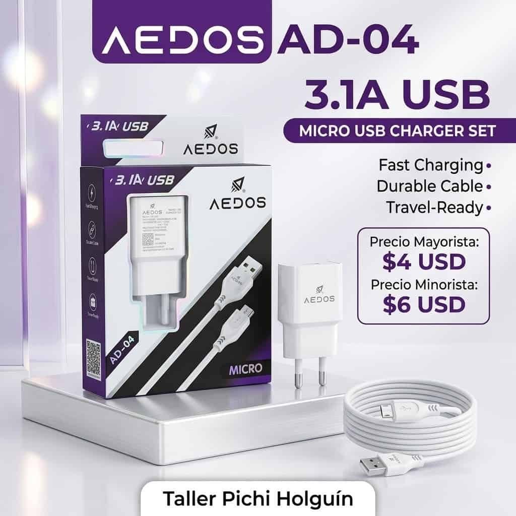 Cargador Aedos AD-04 3.1A micro USB
