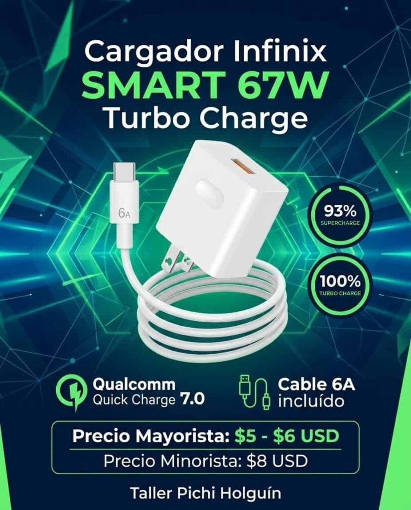 Cargador Infinix 67W Turbo Charge