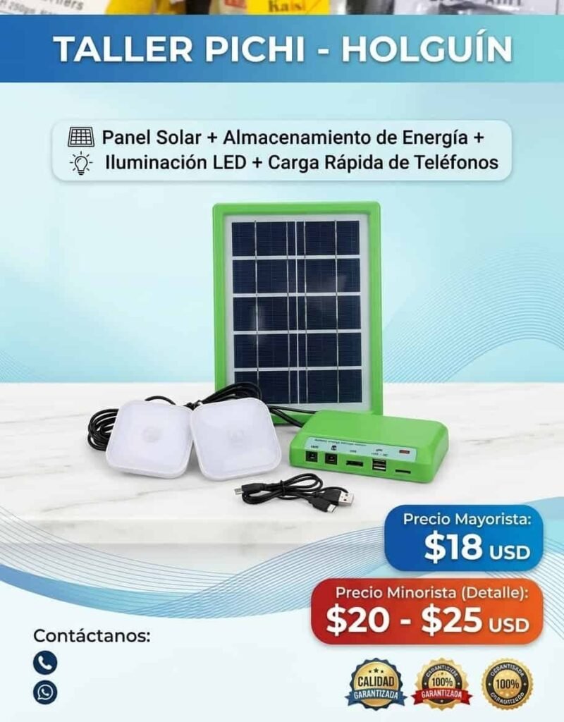 Kit solar con almacenamiento de energía e iluminación LED
