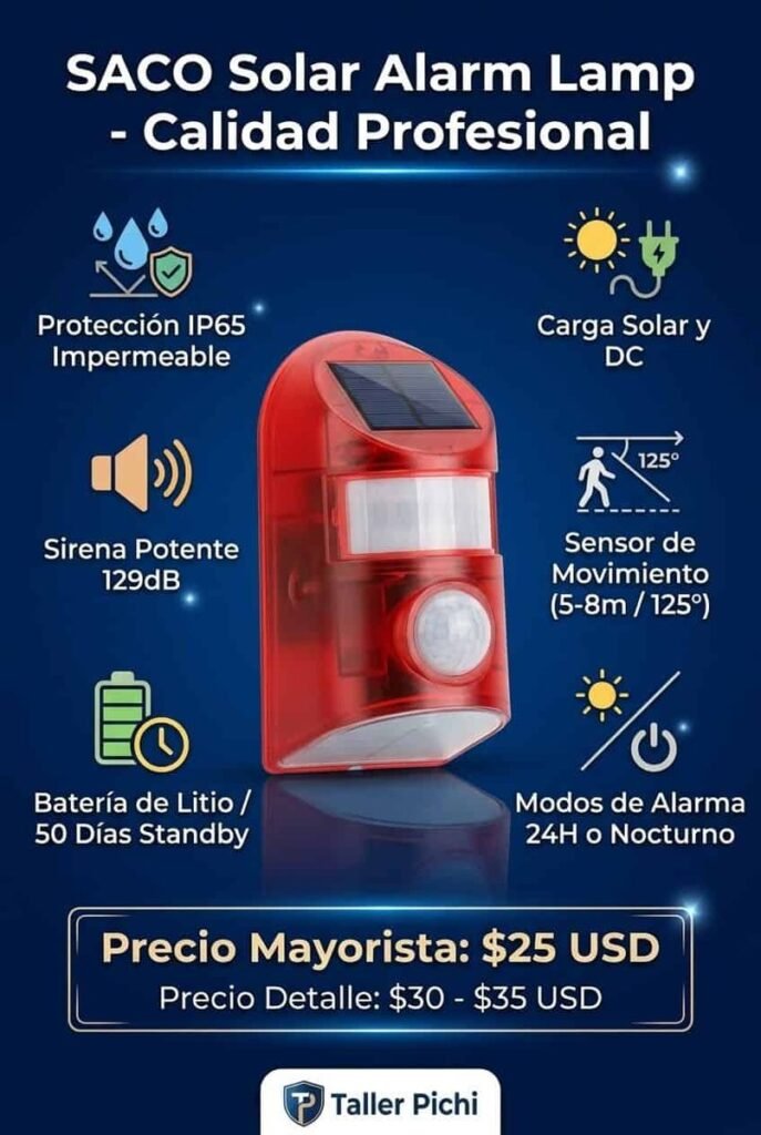 Lámpara de alarma solar SACO