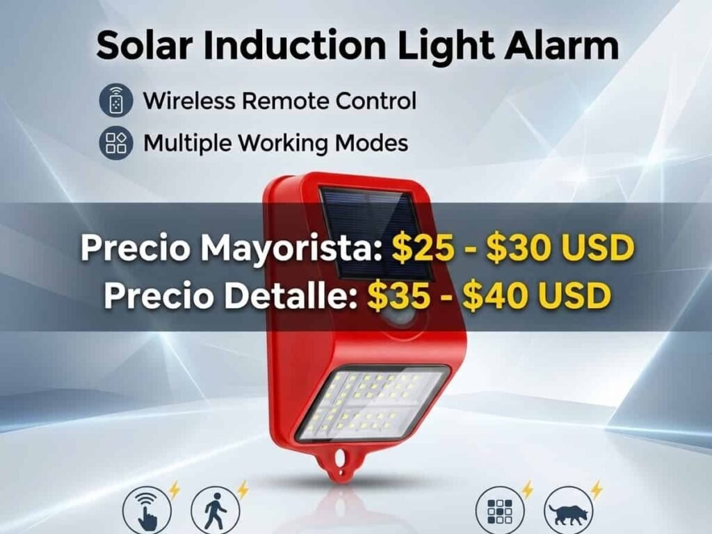 Lámpara solar con sensor de movimiento y alarma