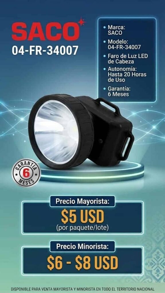 Linterna de cabeza SACO 04-FR-34007