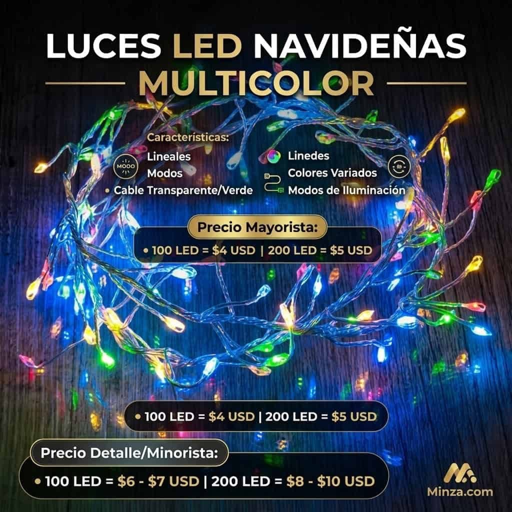 Luces LED navideñas multicolor