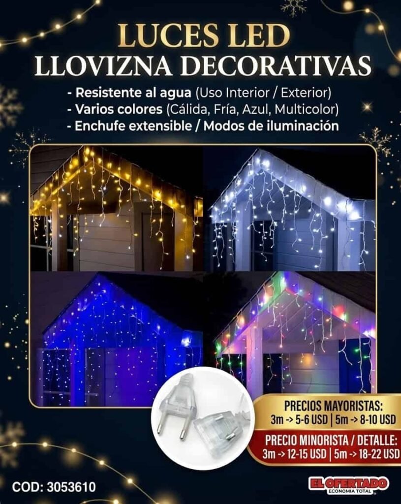 Luces LED tipo llovizna decorativas