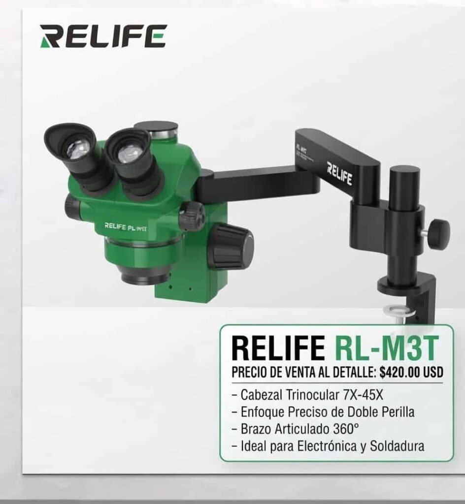 Microscopio trinocular Relife RL-M3T con lámpara LED