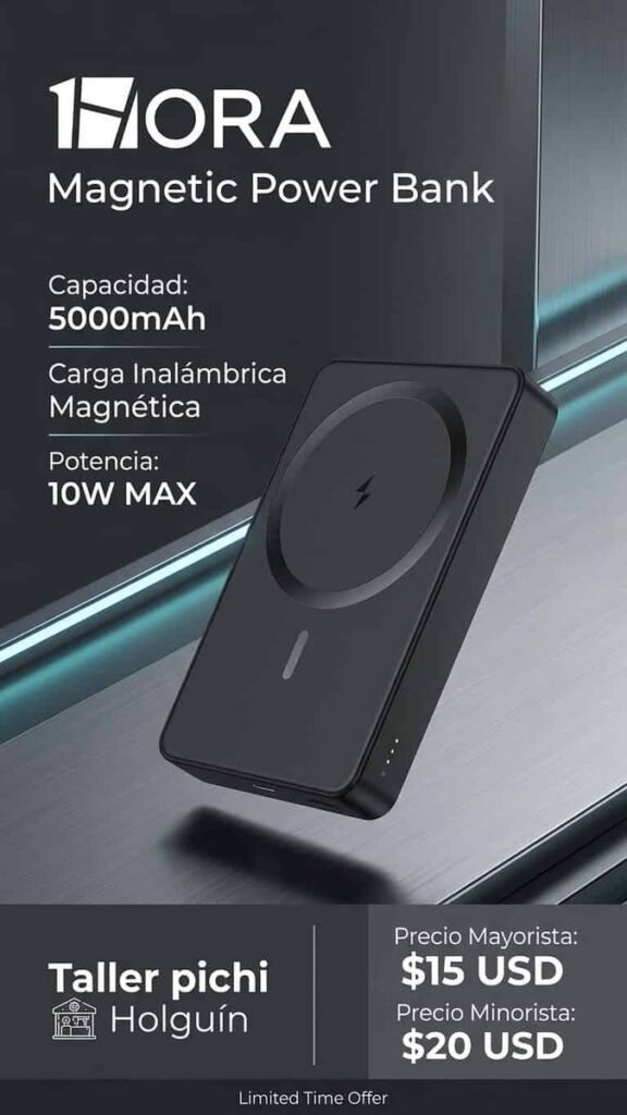 Powerbank magnético 1Hora 5000 mAh