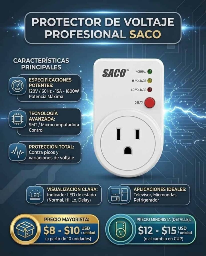 Protector de voltaje profesional SACO 120V