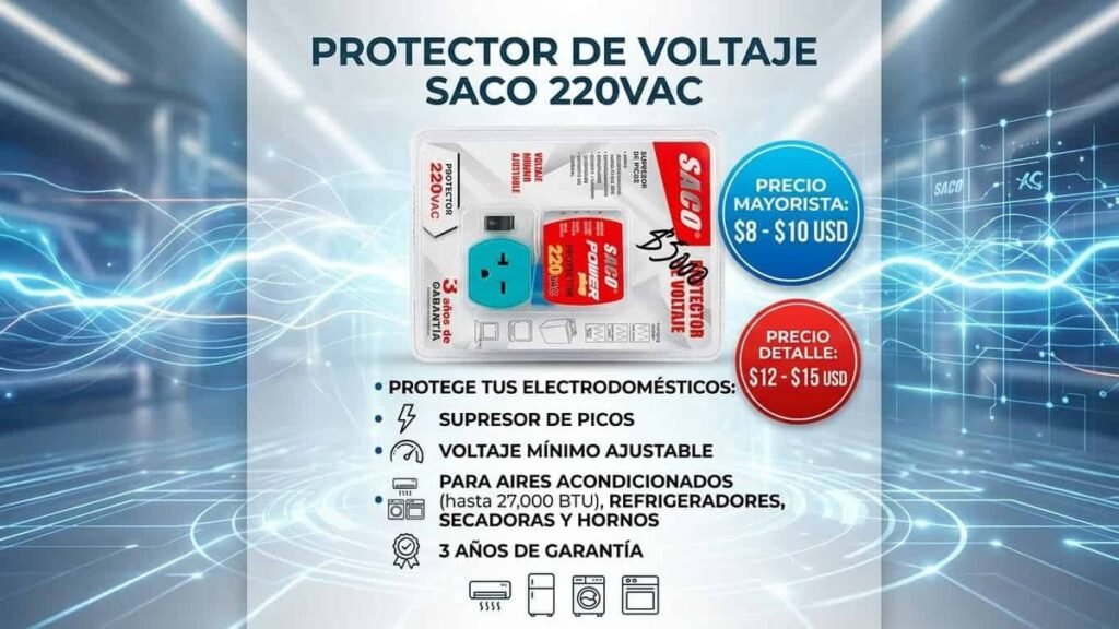 Protector de voltaje SACO 220 V AC