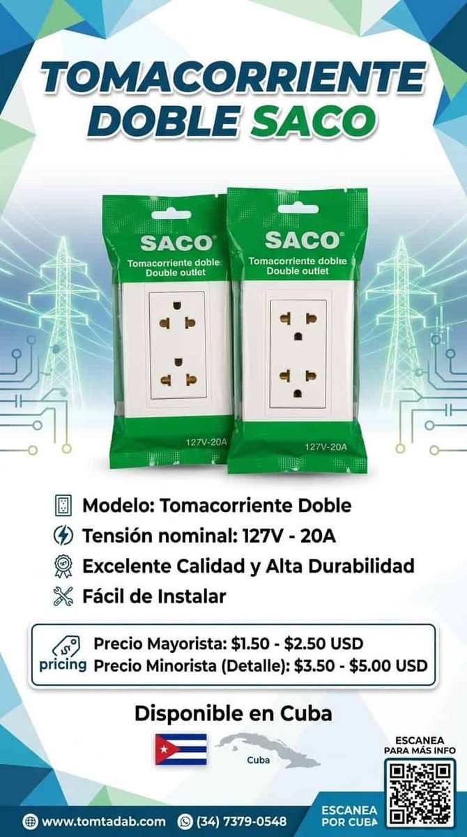 Tomacorriente doble SACO